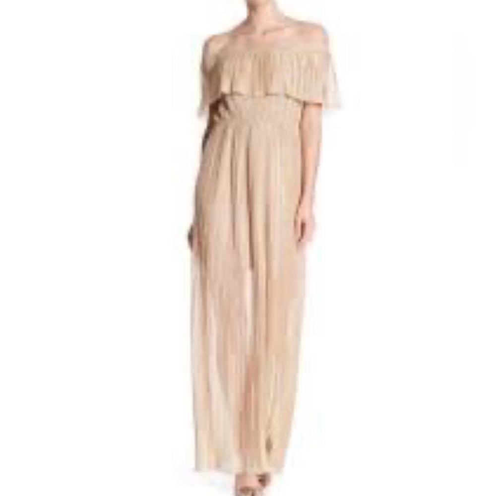 Aniina Strappy Maxi Dress Gold Size Small